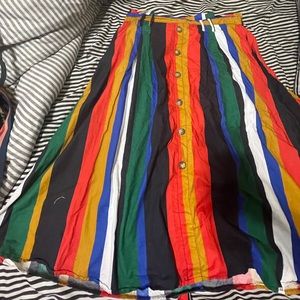 Colorful above ankle skirt